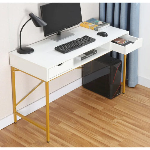 Bureau de 48 po avec tiroirs, poste de travail informatique contemporain pour bureau à domicile