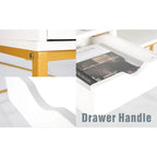 Bureau de 48 po avec tiroirs, poste de travail informatique contemporain pour bureau à domicile