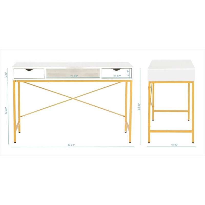 Bureau de 48 po avec tiroirs, poste de travail informatique contemporain pour bureau à domicile