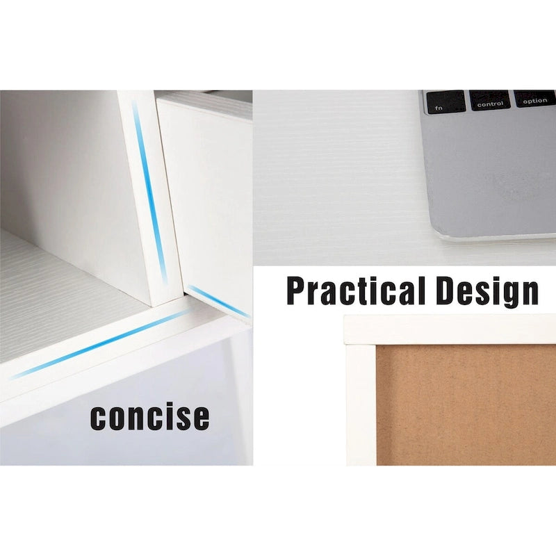 Bureau de 48 po avec tiroirs, poste de travail informatique contemporain pour bureau à domicile