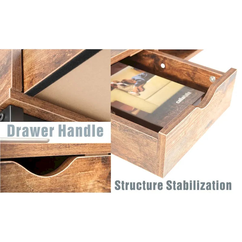 Bureau de 48 po avec tiroirs, poste de travail informatique contemporain pour bureau à domicile