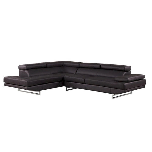 Canapé d'angle en forme de L en similicuir noir de 315 cm, ensemble de 2 pièces pour salon
