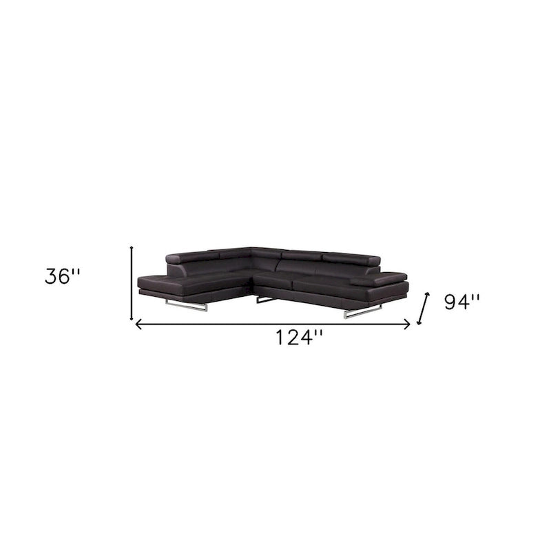 Canapé d'angle en forme de L en similicuir noir de 315 cm, ensemble de 2 pièces pour salon
