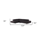 Canapé d'angle en forme de L en similicuir noir de 315 cm, ensemble de 2 pièces pour salon