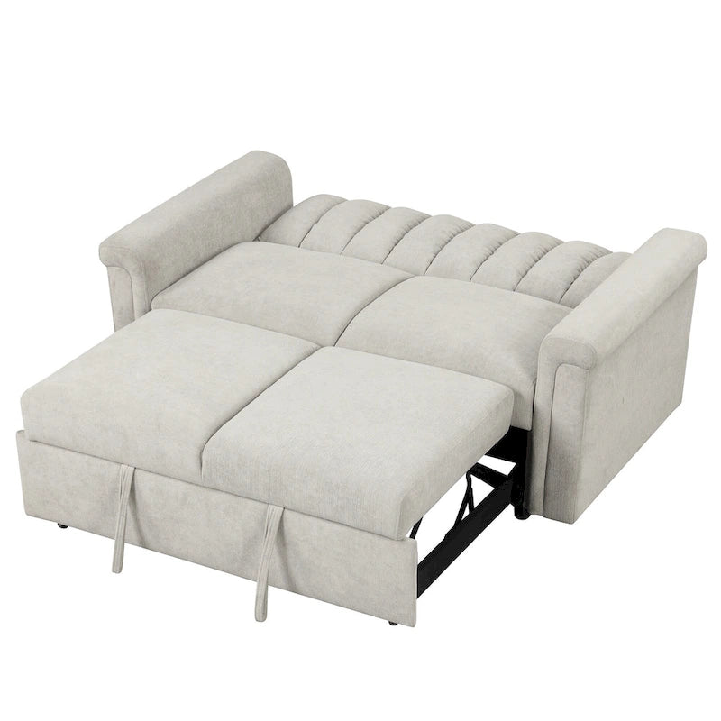 Canapé convertible capitonné avec couchage escamotable