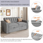 Canapé convertible capitonné avec couchage escamotable