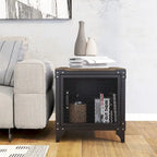 Ensemble de 2 tables basses et d'appoint avec rangement Conner Rustic en noyer foncé et acier de Furniture of America