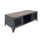 Ensemble de 2 tables basses et d'appoint avec rangement Conner Rustic en noyer foncé et acier de Furniture of America