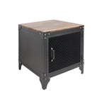 Ensemble de 2 tables basses et d'appoint avec rangement Conner Rustic en noyer foncé et acier de Furniture of America
