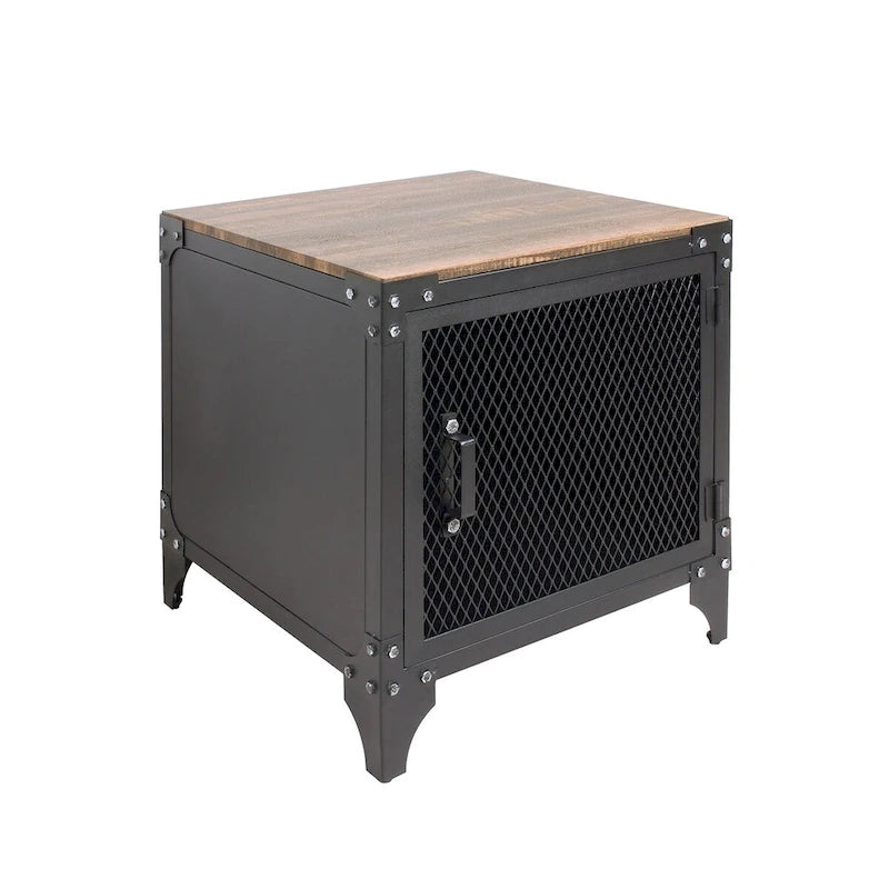 Ensemble de 2 tables basses et d'appoint avec rangement Conner Rustic en noyer foncé et acier de Furniture of America