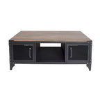 Ensemble de 2 tables basses et d'appoint avec rangement Conner Rustic en noyer foncé et acier de Furniture of America