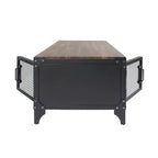Ensemble de 2 tables basses et d'appoint avec rangement Conner Rustic en noyer foncé et acier de Furniture of America