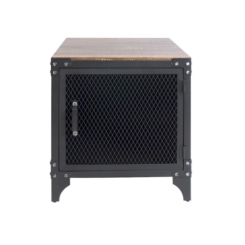 Ensemble de 2 tables basses et d'appoint avec rangement Conner Rustic en noyer foncé et acier de Furniture of America