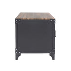 Ensemble de 2 tables basses et d'appoint avec rangement Conner Rustic en noyer foncé et acier de Furniture of America