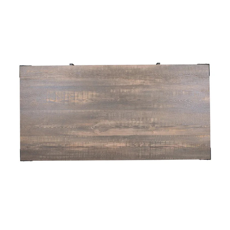 Ensemble de 2 tables basses et d'appoint avec rangement Conner Rustic en noyer foncé et acier de Furniture of America