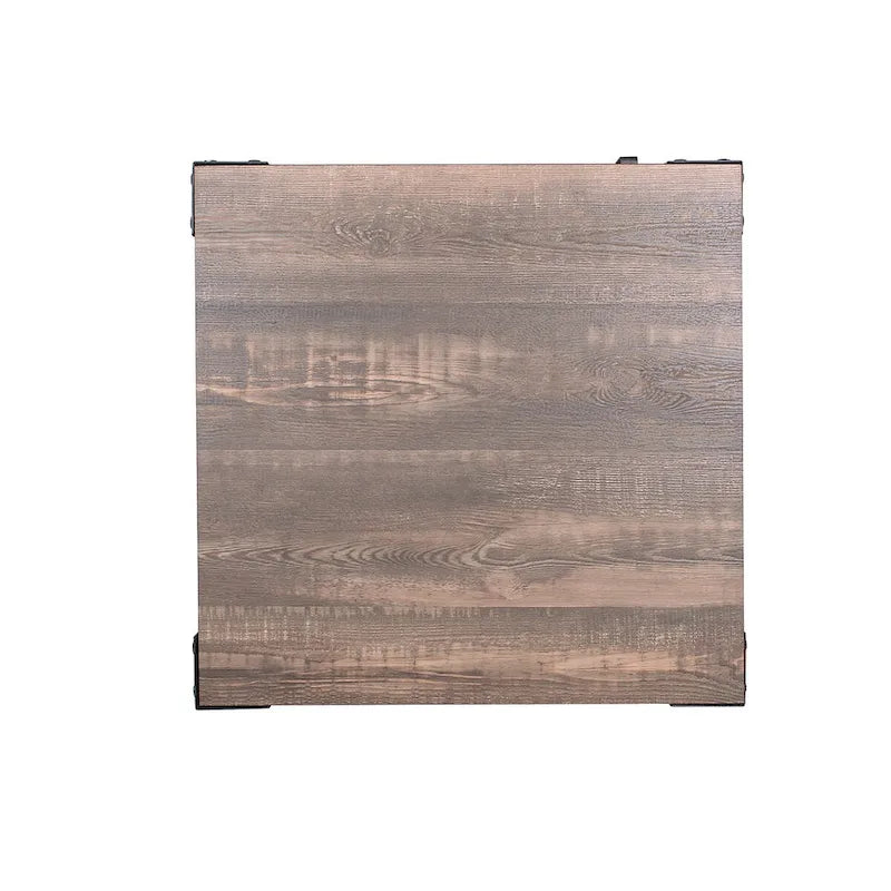 Ensemble de 2 tables basses et d'appoint avec rangement Conner Rustic en noyer foncé et acier de Furniture of America