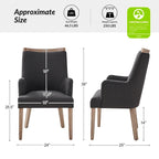 Lot de 6 chaises de salle à manger en bois massif rembourrées de style rustique, assise en tissu de lin