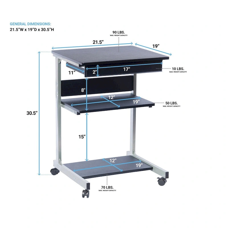 Bureau d'ordinateur compact et ergonomique