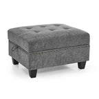 Canapé modulable d'angle 6 places en chenille grise
