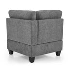 Canapé modulable d'angle 6 places en chenille grise
