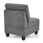 Canapé modulable d'angle 6 places en chenille grise