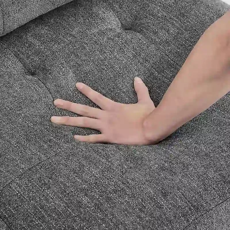 Canapé modulable d'angle 6 places en chenille grise