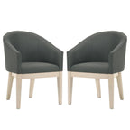 Ensemble table et 2 chaises de salle à manger Yuvi, rond, siège baquet, marron, gris