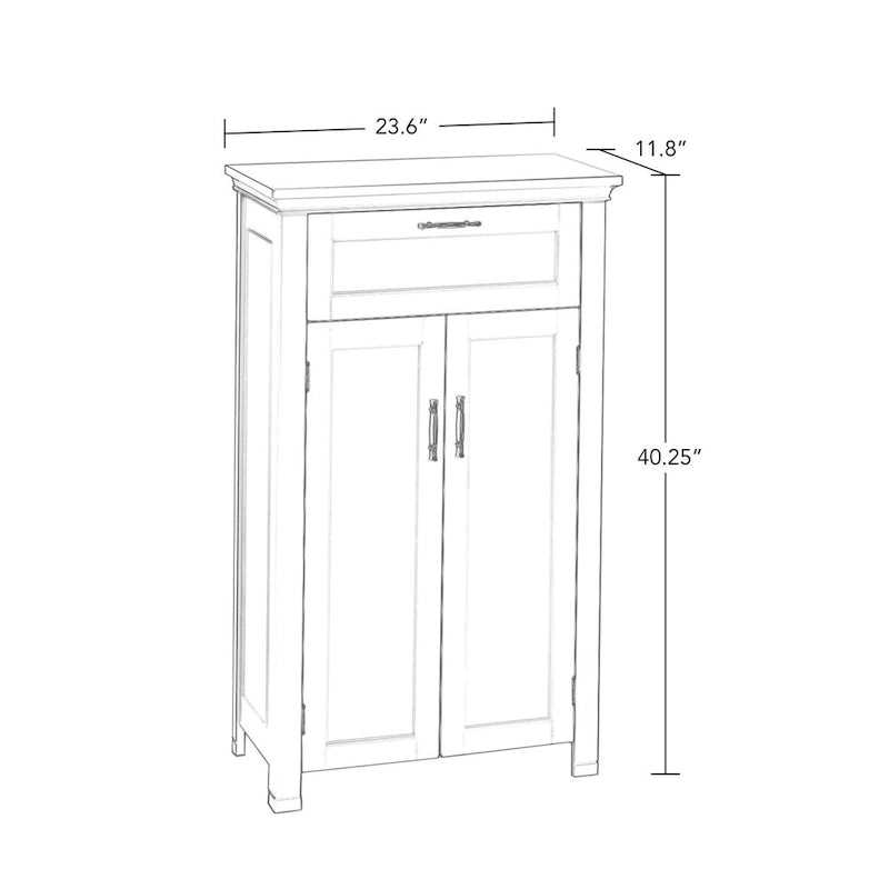 Armoire de rangement à deux portes RiverRidge Somerset avec tiroir et étagère réglable pour salle de bain et buanderie - Gris - N/A