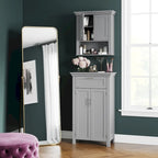 Armoire de rangement à deux portes RiverRidge Somerset avec tiroir et étagère réglable pour salle de bain et buanderie - Gris - N/A