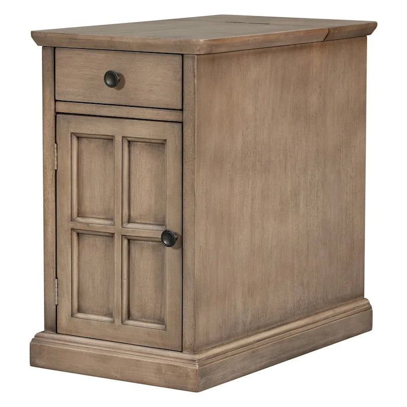 Ensemble de chambre à coucher 2 pièces transitionnel blanc, comprenant table de chevet et commode, design épuré