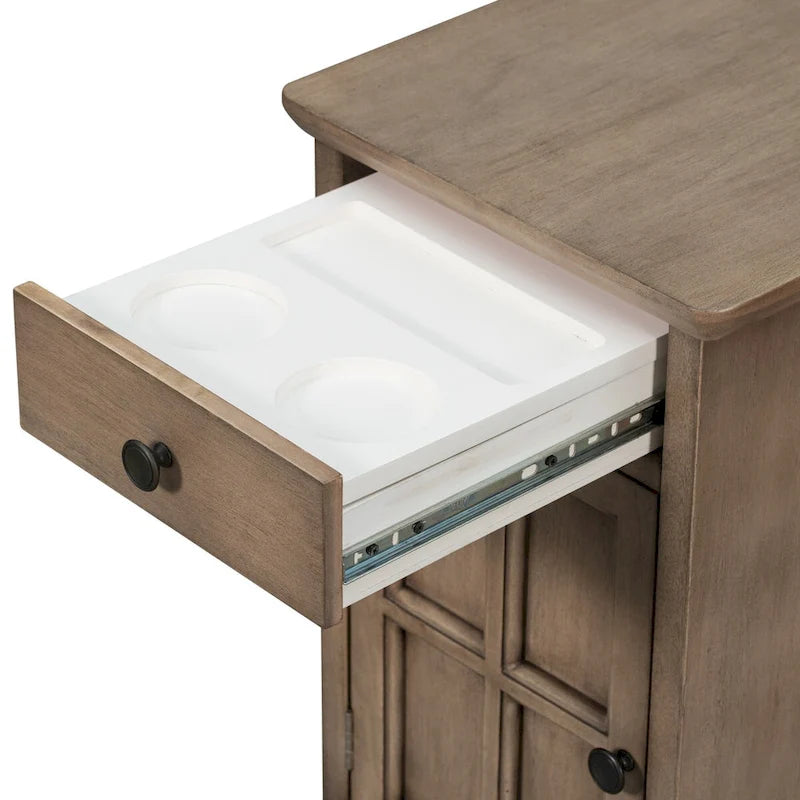 Ensemble de chambre à coucher 2 pièces transitionnel blanc, comprenant table de chevet et commode, design épuré