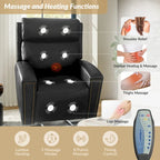 Fauteuil inclinable releveur avec massage, chauffage et ports de charge, design moderne