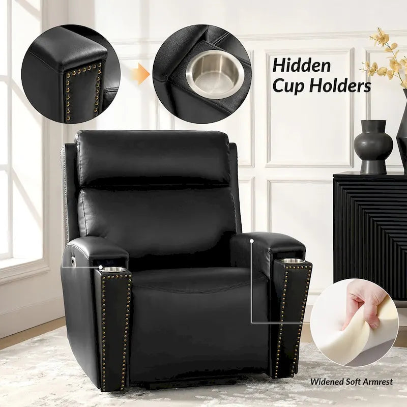 Fauteuil inclinable releveur avec massage, chauffage et ports de charge, design moderne