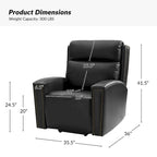 Fauteuil inclinable releveur avec massage, chauffage et ports de charge, design moderne