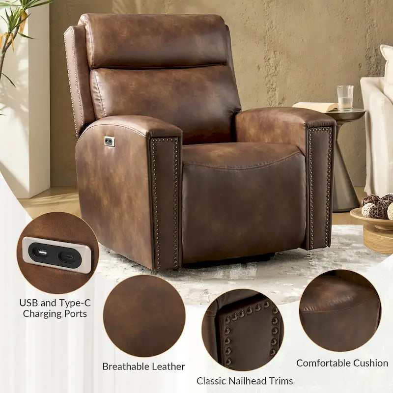 Fauteuil inclinable releveur avec massage, chauffage et ports de charge, design moderne
