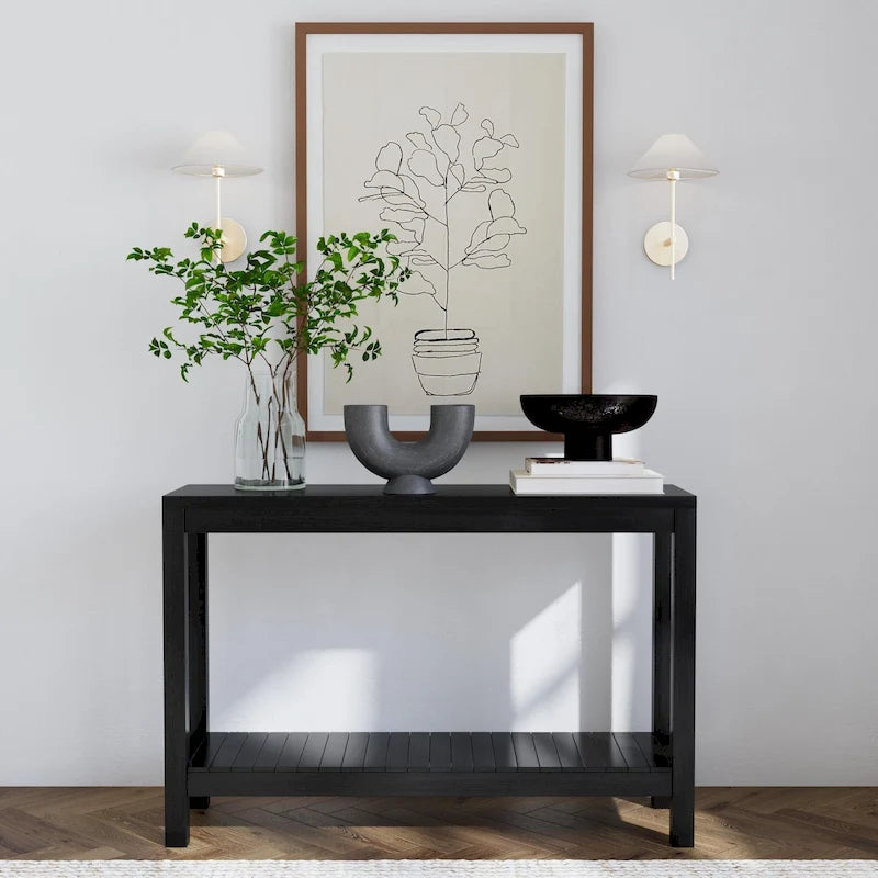 Console Petter en bois massif avec étagère par East at Main