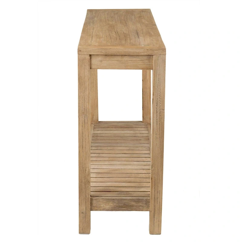Console Petter en bois massif avec étagère par East at Main