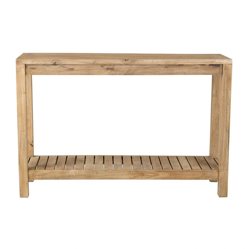 Console Petter en bois massif avec étagère par East at Main