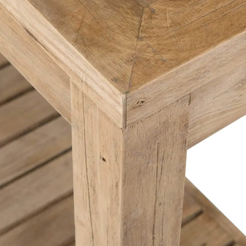 Console Petter en bois massif avec étagère par East at Main